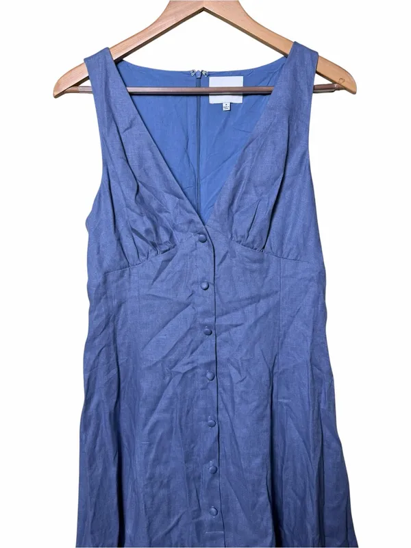 Reformation Sebastien Linen Midi Dress Size 8 - Image 5
