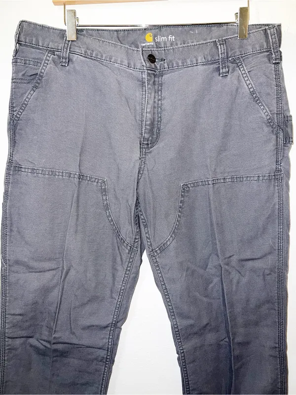 Carhartt Slim Fit Women’s Dark Gray Workwear Carpenter Tall Pants - Image 2