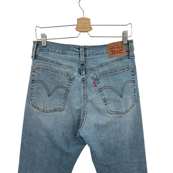 Levi's Wedgie‎ Straight Jeans Distressed Denim Medium Wash Blue Size 30 - Image 12