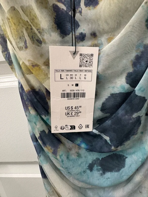 ZARA Printed Tulle Dress Midi - Image 4
