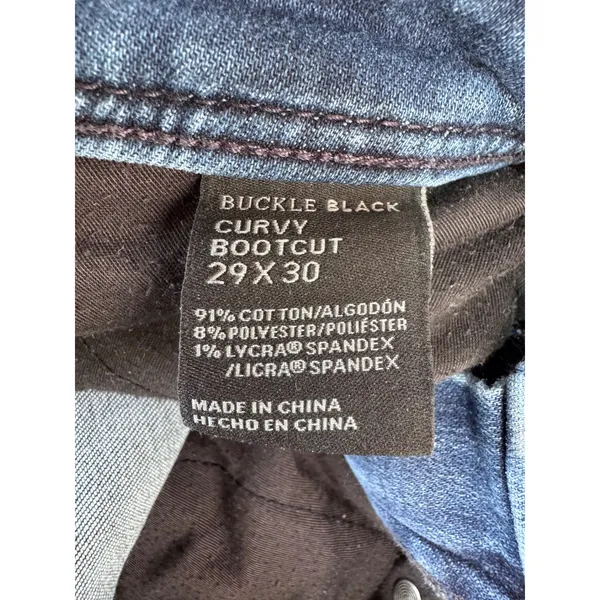 Buckle Black Curvy‎ Bootcut Jeans Medium Wash Stretch Denim 29x30 - Image 2