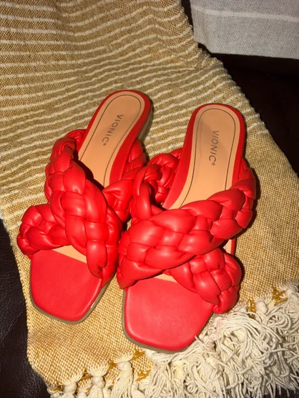 Vionic Braided Slide Mules in Fuchsia - Image 6