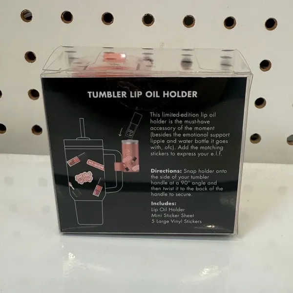 Stanley x E.L.F. Collab‎ Tumbler Lip Oil Holder Coral Fixation Elf NEW! - Image 3