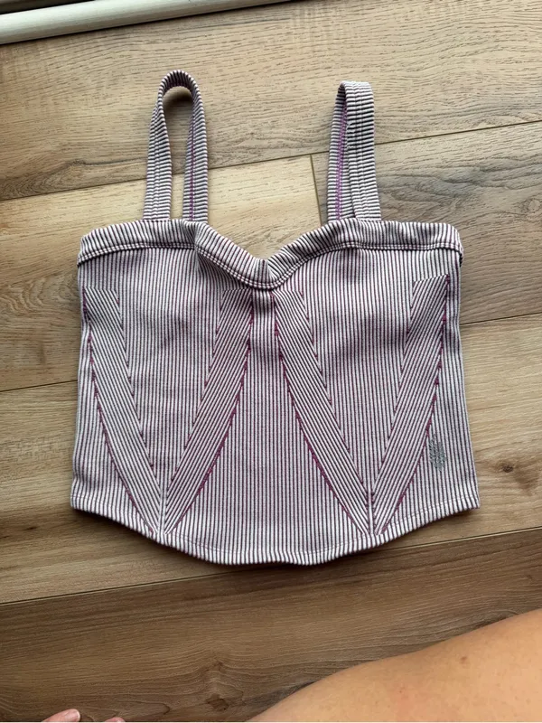 Free People Movement Striped Cropped Cami Top XL - Image 2