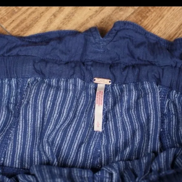 Free People Runyon Oversized Stripe Pants Womens xl Blue Striped Harem Festival - Image 7