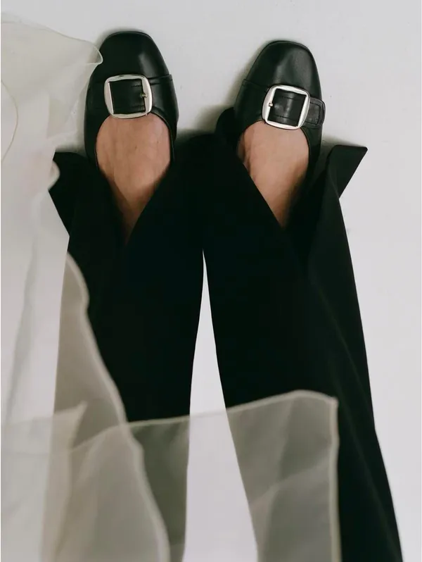 Mango Buckle Leather Shoes Block Heel NIB Black Size US 6.5 / EU 37 - Image 8