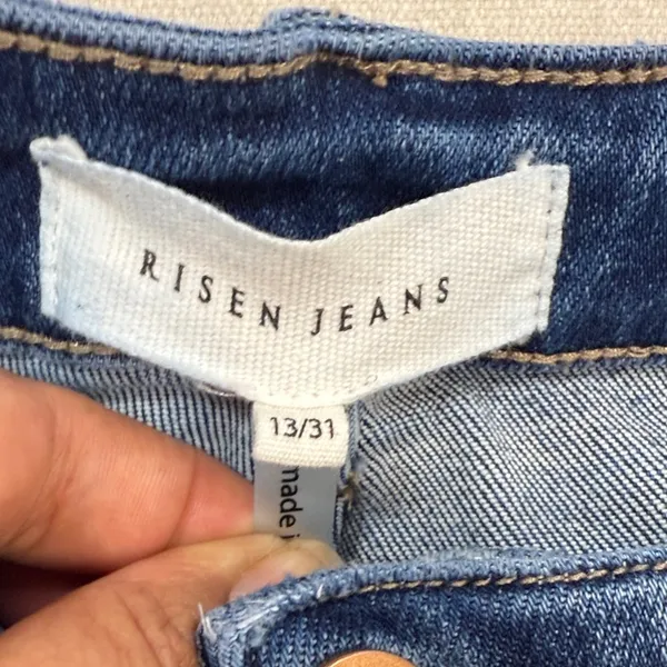 RISEN jEANS Stylish Distressed Blue Flare Jeans - Image 2