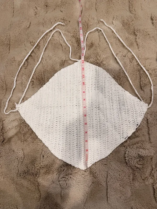 Crochet Top Rhombus Diamond Tie Back Backless Boho Beach Vacation Swim Cover Up - Image 4