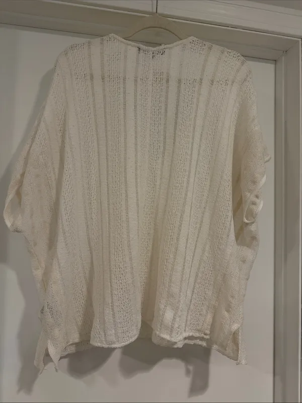 Sanctuary Cream Open-Knit V-Neck Swim Coverup - Image 6