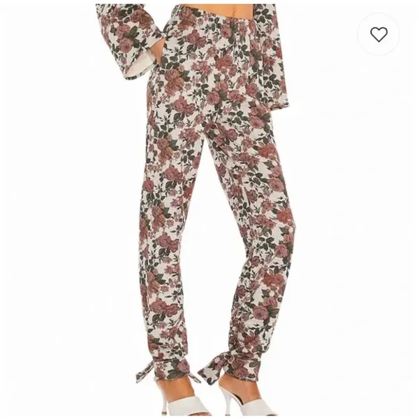 Lovers and Friends Tie Ankle Sweatpant in Red Victorian Floral size Medium‎ - Image 6