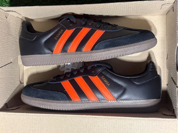 Adidas Sambas. Black and orange. Men’s 7.5, women’s 8.5. - Image 4