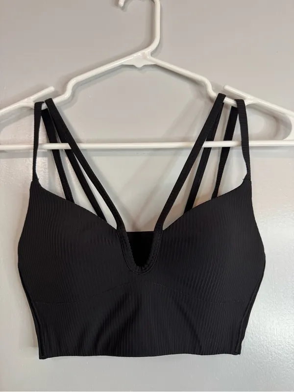Lululemon Athletica Black Like a Cloud Longline Ribbed Strappy Bralette Size B/C - Image 9