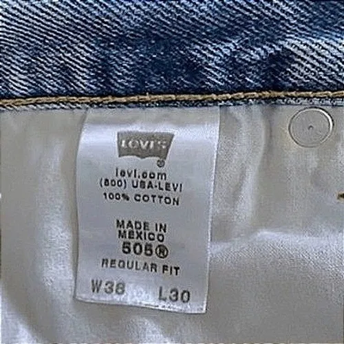 Levi's 505 Vintage Regular Fit Light Wash Denim‎ Jeans Women's W38 L30 - Image 10