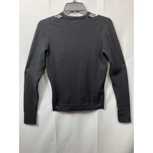 Versace Womens Black V Neck Long Sleeve Sweater Size 42 SKU 7360 - Image 2