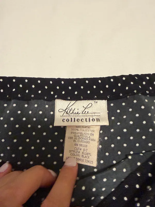 Kathie Lee Collection Black Polka Dot Maxi Skirt - Image 3