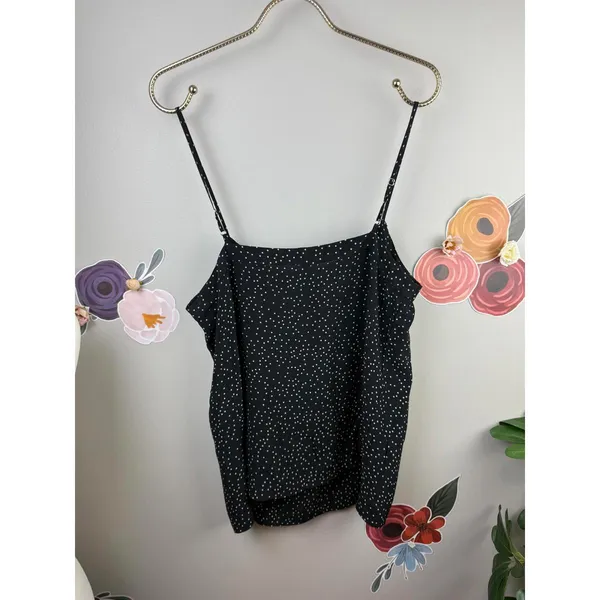 Madewell Black Polka Dot Sleeveless Camisole Tank Top - Size - 8 - Image 2