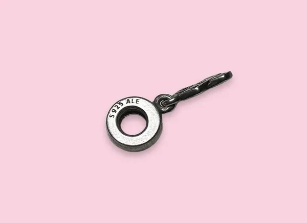 Retired Pandora Sterling Silver Cancer Support Ribbon Pink CZ Charm - Image 2