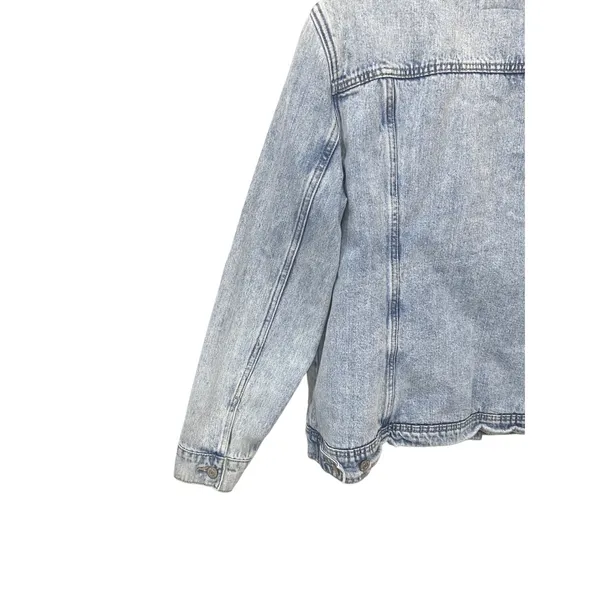 Old Navy Womens Sherpa Lined Denim Trucker Farm Ranch Chore Jacket Cotton XL - Image 8