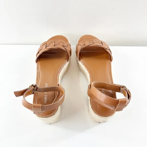 Marc Fisher Jinky Platform Espadrille Sandal Shoes Brown 7.5 - Image 9