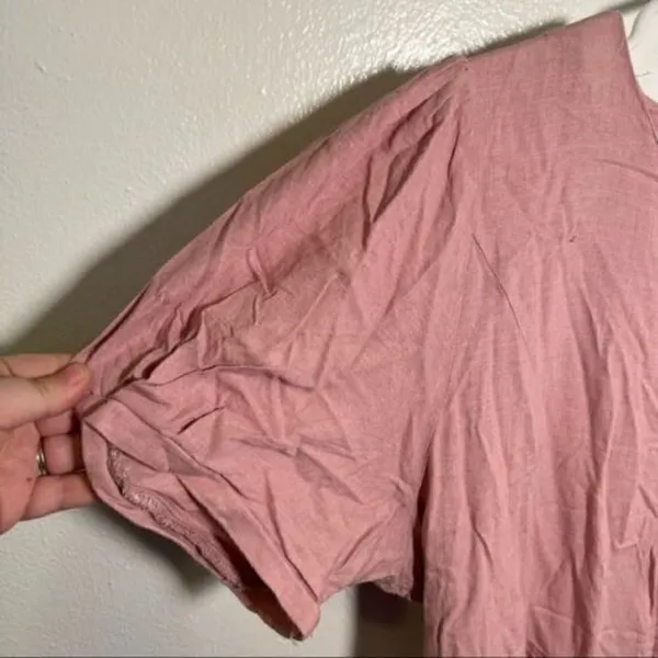 Evelett‎ J Style Women's Midi Fit & Flare Dress Short Sleeve Light Pink Crewneck - Image 4