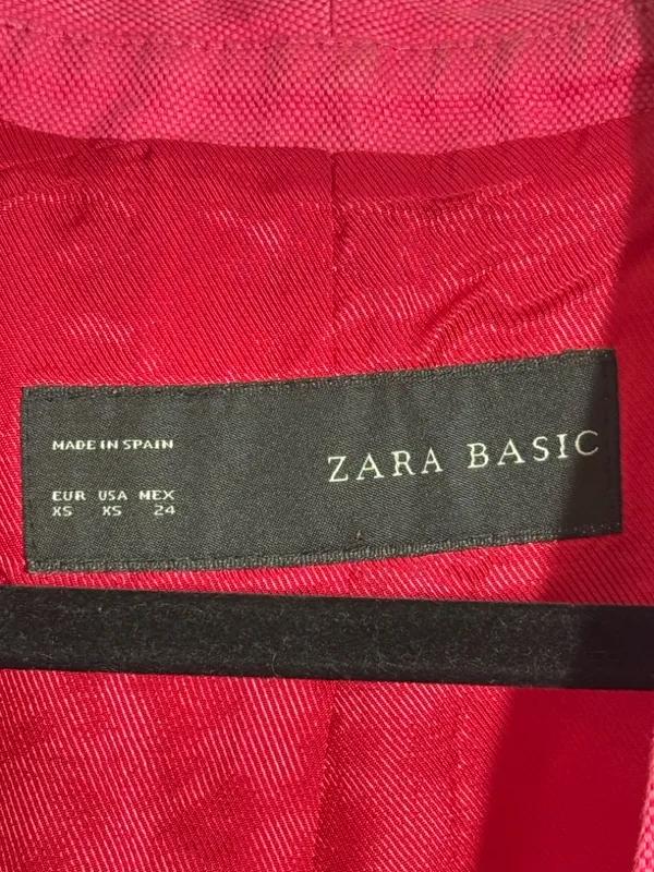 Zara Hot Pink Collarless Single-Button Blazer- made in Spain - Image 4