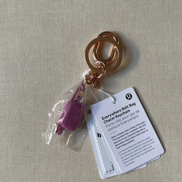 Lululemon Everywhere Belt Bag Charm Keychain - Pink Frosting - Image 2