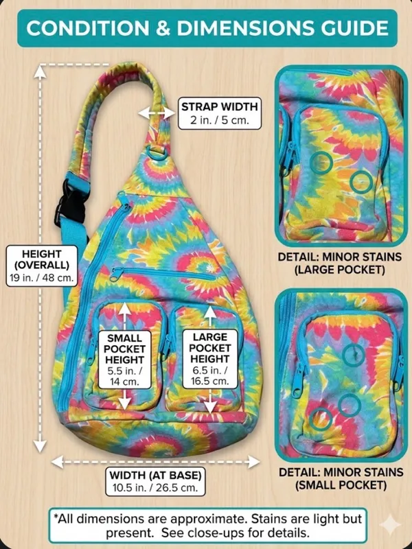 PINK Victoria's Secret Tie-Dye Sling Backpack | Y2K Festival Bag | GUC - Image 7