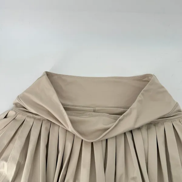 Gold Hinge Pleated Tennis Skirt Skort Beige Women L Preppy Pickleball Activewear - Image 3