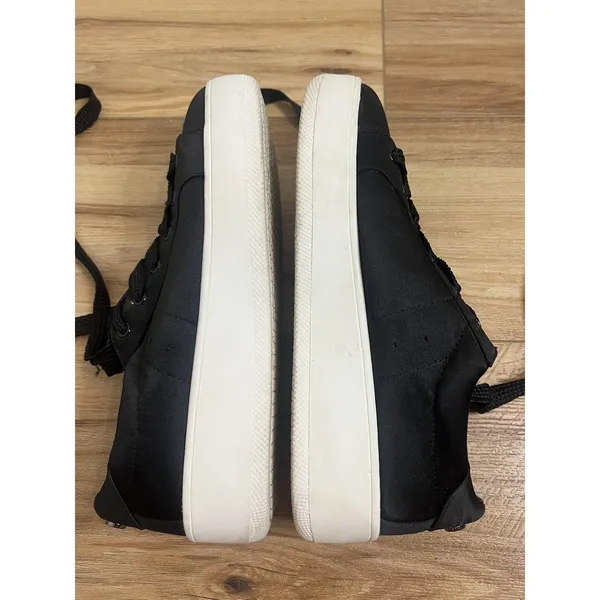 Steve Madden Bertie-S Shoes Wm‎ Size 9.5 Black Satin Platform Sneaker Casual - Image 5