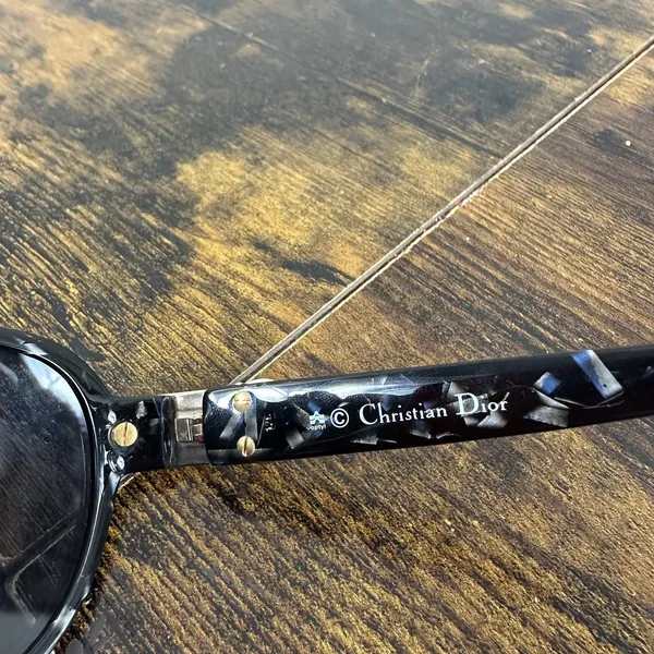 Christian Dior 2017A 95 Sunglasses Womens Black Tortoise Oval Gray Lens Logo - Image 6