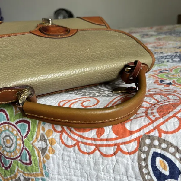 Dooney & Bourke Vintage Small AWL Satchel Taupe Brown - Image 9