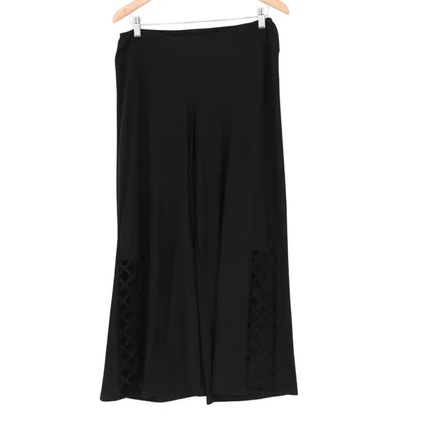 Athena Marie Pants Womens Medium Black Stretch Travel Casual Business Wide Leg - Image 2