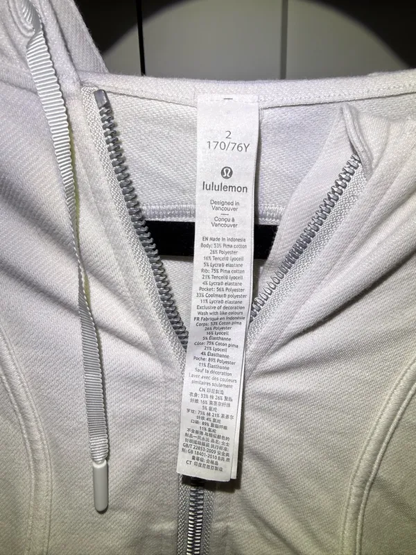 lululemon athletica White Zip-Up Cropped Hoodie - Image 3