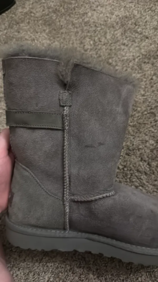 UGG Bailey Button Gray Suede Boots - Image 9