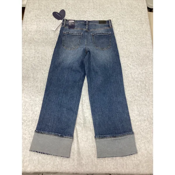 Scoop Womens High Rise Straight Leg Distressed Jeans Medium Wash Wide‎ Cuff NEW - Image 6