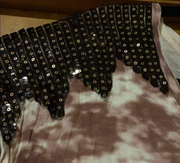 Tye Dye Top w/ Black Shoulder Detail - Image 2