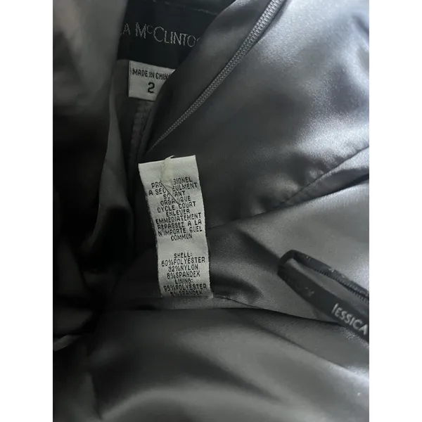 Jessica McClintock Silver Bubble Strapless Pleated Mini Dress Size 2 - Image 8