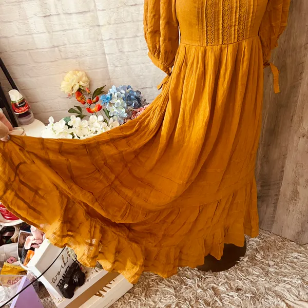 Free People Ochre Let’s Be Friends Dress - Image 7