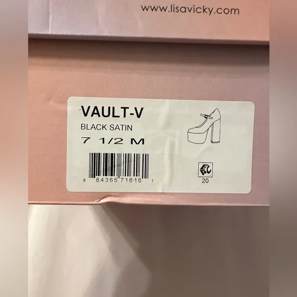 Lisa Vicky Black Satin Platform Heels - NIB - Size 7.5 - Image 14