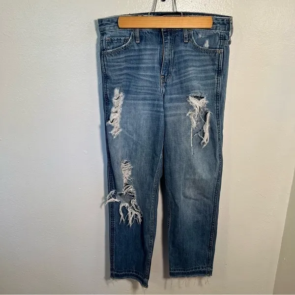 Hollister Women's‎ Juniors Size 3 Waist 26 Girlfriend High Rise Jean Medium Wash - Image 4