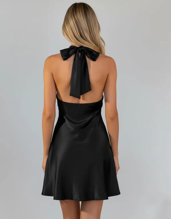 Amazon Black Cowl Neck Dress - Image 2