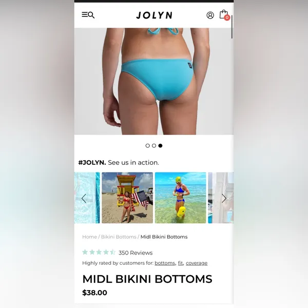 Jolyn Clothing “Midl” Aqua Bikini Bottom - Image 4