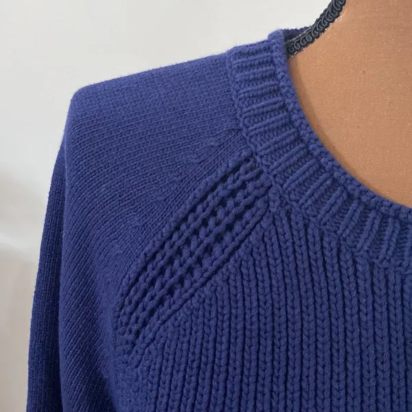 J Crew navy side-tie Crewneck elongated sweater size M - Image 89