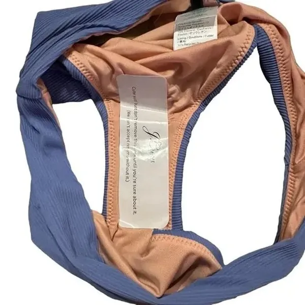 NWT J. Crew 80s Ribbed High Rise High Leg Cheeky Bikini Swim Bottom XS Blue - Image 10