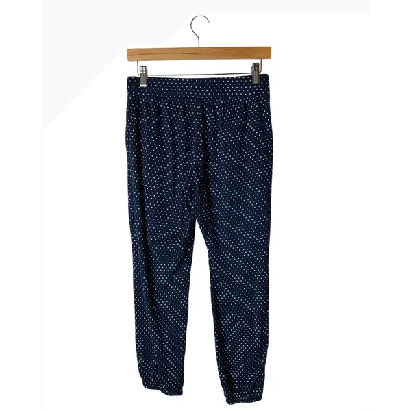 Gap Love by Gap Pajama Pants Women Small Navy Blue Polka Dot Loungewear Joggers - Image 3