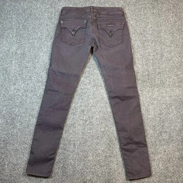 Hudson Women's Collin Flap Pocket Super Skinny‎ Purple Jeans Size 25 - Image 2