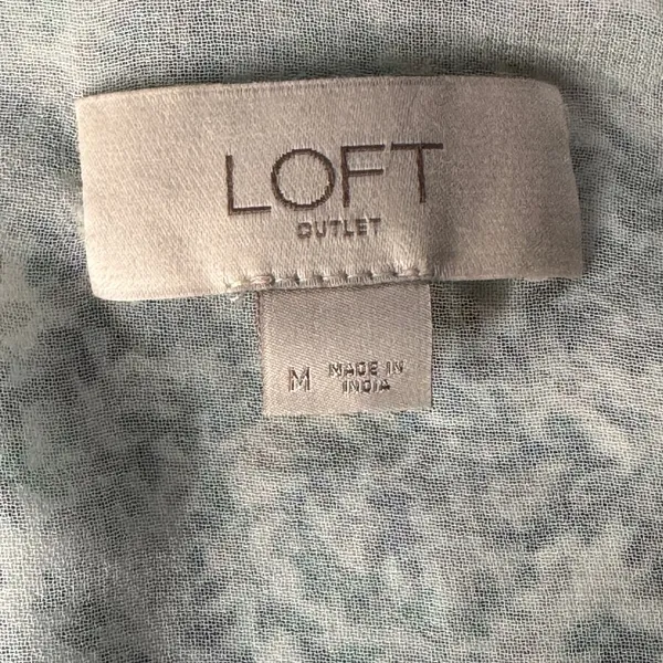 LOFT Outlet Medium Tank Top Sleeveless Racerback Lined Leaf Print V-Neck Multi - Image 7