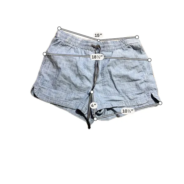 J. Crew Womens Blue Chambray Drawstring Shorts Elastic Waist XS‎ Casual Summer - Image 3