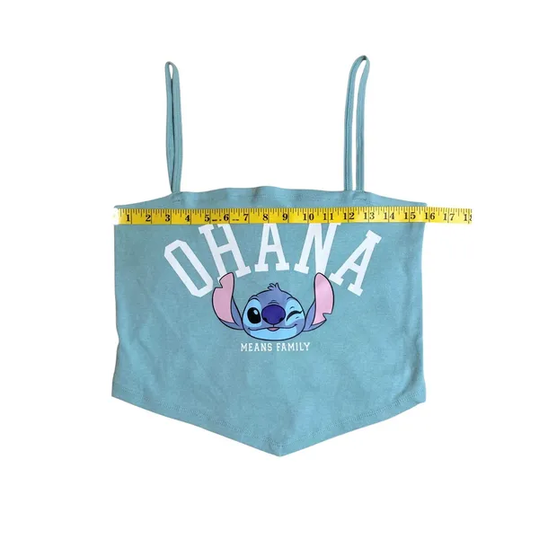 Disney Lilo & Stitch "Ohana Means Family" Light Blue Crop Tank Top Size L NWOT - Image 5