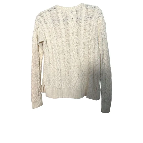 Lauren Ralph Lauren Cotton Cableknit Cream Sweater Women's Size Small - Image 5
